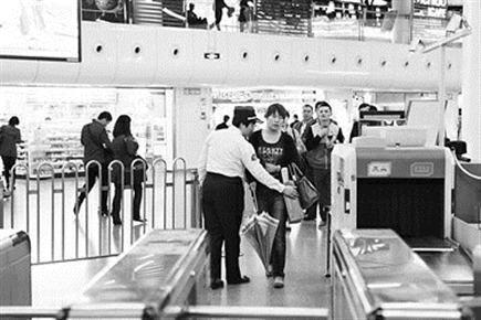 上海地鐵安檢機檢測過(guò)程圖